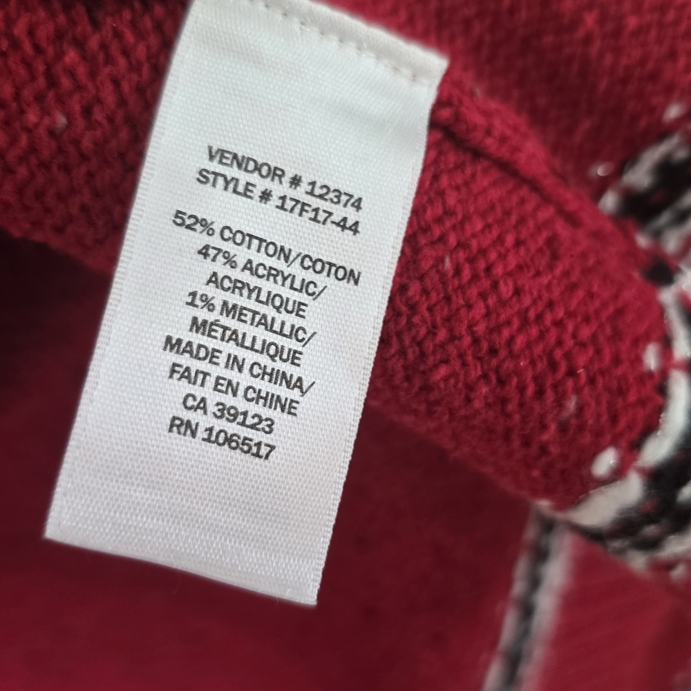 Northern Reflections Cardinal Acrylic Zip Up Sweater Red Womens Small NWT - Picture 13 of 13